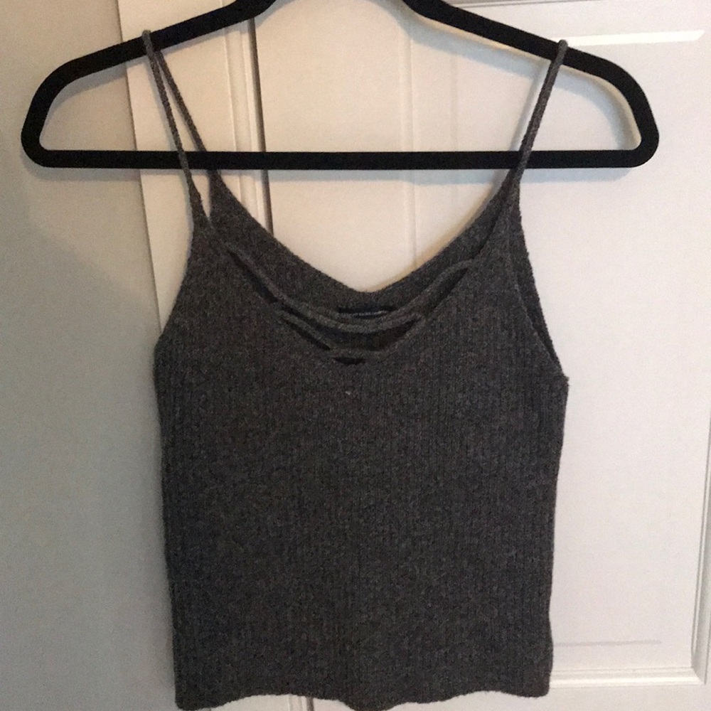 gray knit crop top